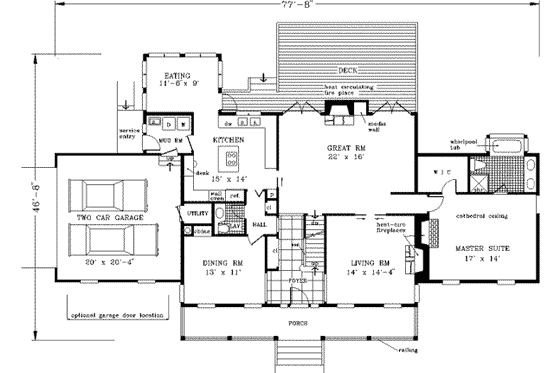 Floor Plan - Main Floor for Farmhouse House Plan #3-218 - 5 bed, 3.5 bath