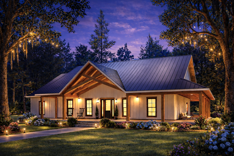 Architectural House Design - Exterior - Front Elevation 4 for Farmhouse House Plan #44-317 - 7 bed, 3 bath