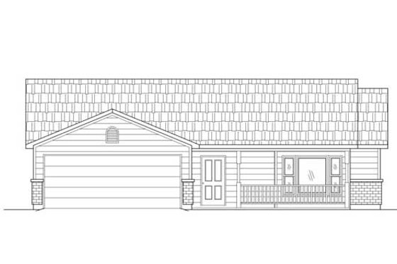 Exterior - Front Elevation for Adobe / Southwestern House Plan #24-198 - 3 bed, 2 bath