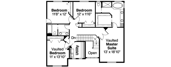 House Plan Design - Traditional Floor Plan - Upper Floor Plan #124-525