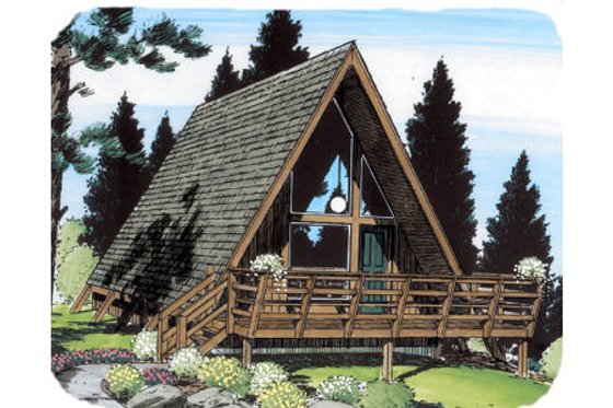 Exterior - Front Elevation House Plan #312-544 - 1 bed, 1 bath