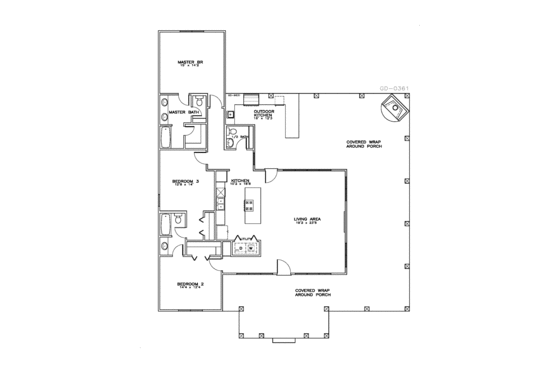 Floor Plan - Main Floor for Southern House Plan #8-277 - 3 bed, 2.5 bath