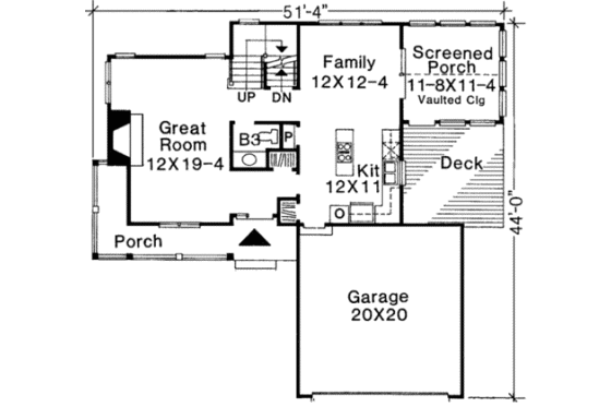 Floor Plan - Main Floor for Country House Plan #334-101 - 3 bed, 2.5 bath