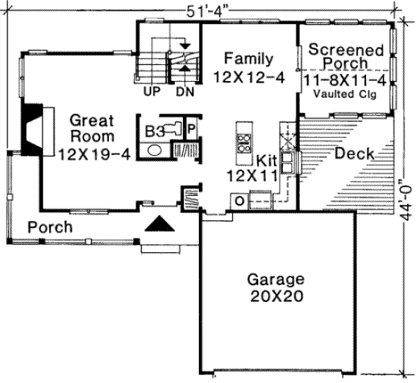 Country Floor Plan - Main Floor Plan #334-101