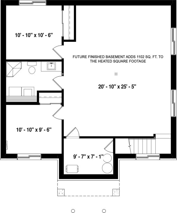 Architectural House Design - Country Floor Plan - Lower Floor Plan #23-2730