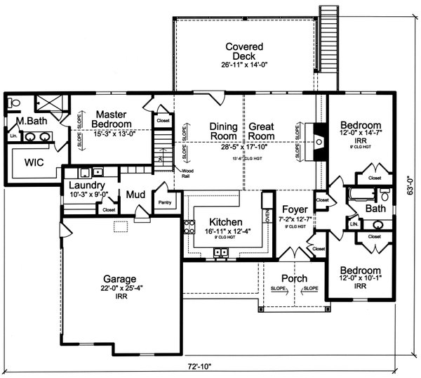 Architectural House Design - Ranch Floor Plan - Main Floor Plan #46-905
