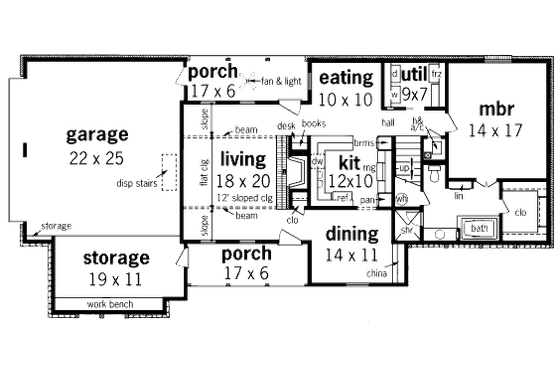 Floor Plan - Main Floor for Modern House Plan #45-325 - 3 bed, 2 bath