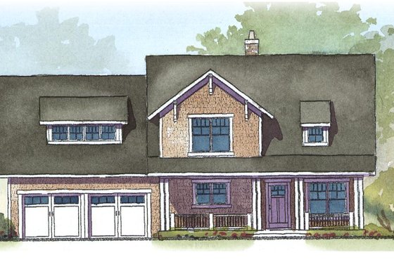Exterior - Front Elevation for Craftsman House Plan #901-56 - 4 bed, 3.5 bath