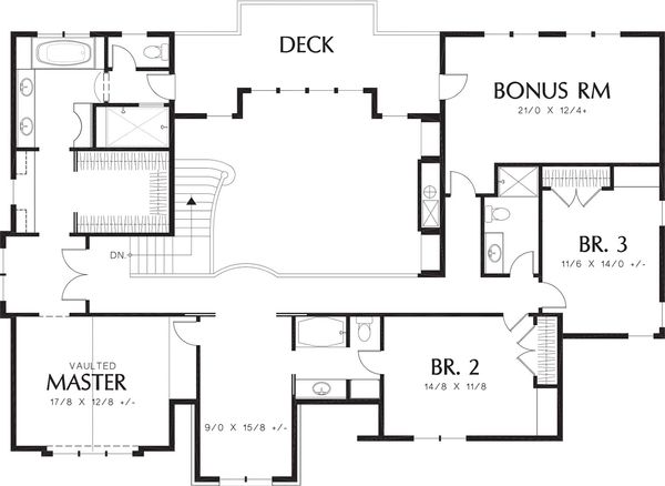 Tudor Floor Plan - Upper Floor Plan #48-664