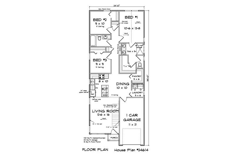 House Plan Design - Floor Plan - Main Floor for Modern House Plan #513-2407 - 3 bed, 2 bath