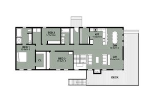 Floor Plan - Main Floor for Barndominium House Plan #497-1 - 4 bed, 2 bath