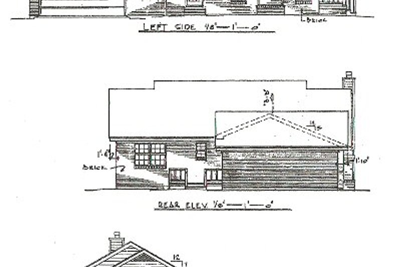 Home Plan - Exterior - Rear Elevation for Country House Plan #14-147 - 3 bed, 2 bath