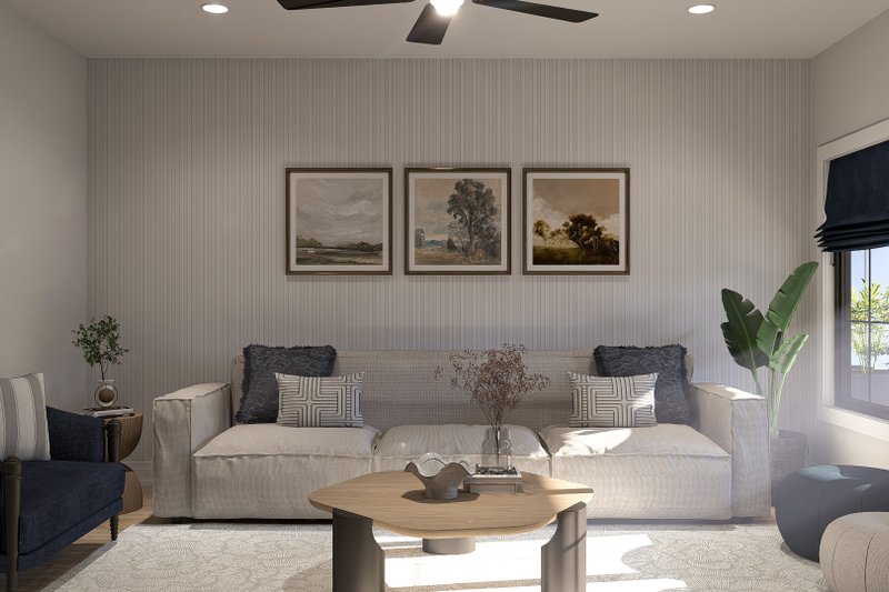 Dream House Plan - Interior - Family Room for Modern House Plan #455-353 - 3 bed, 2 bath
