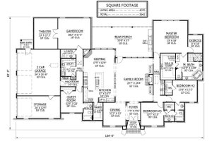 Floor Plan - Main Floor for Country House Plan #1074-20 - 4 bed, 3.5 bath