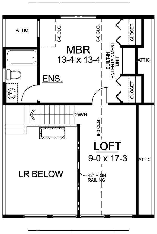 Cabin Floor Plan - Upper Floor Plan #126-219