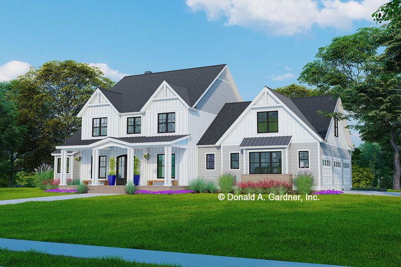 Home Plan - Exterior - Front Elevation 4 for Farmhouse House Plan #929-1168 - 4 bed, 3.5 bath