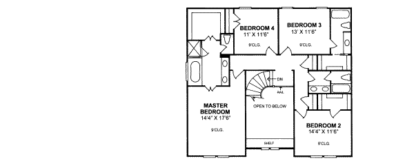 House Blueprint - European Floor Plan - Upper Floor Plan #20-320