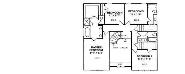 Architectural House Design - European Floor Plan - Upper Floor Plan #20-320