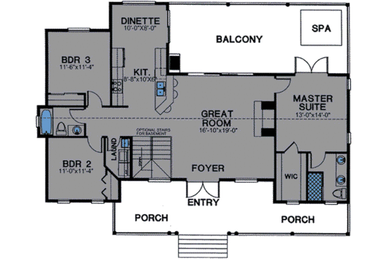 Floor Plan - Main Floor for Log House Plan #115-153 - 3 bed, 2 bath