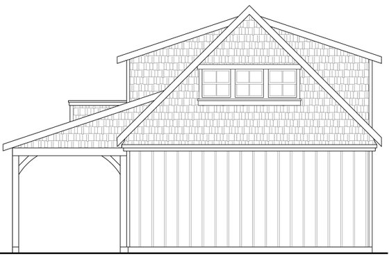 Exterior - Rear Elevation for Craftsman House Plan #124-961, 0 bath