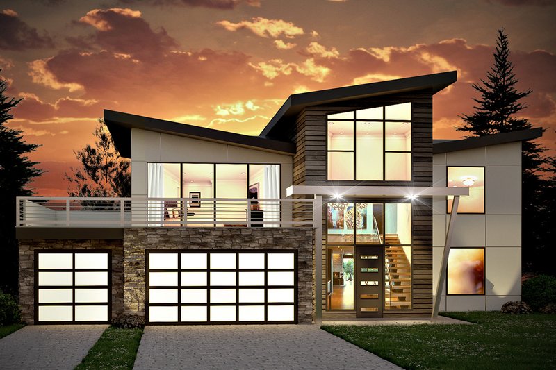 Architectural House Design - Modern Exterior - Front Elevation Plan #1073-4