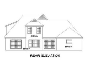 Exterior - Rear Elevation for European House Plan #424-9 - 4 bed, 3 bath