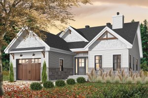 Exterior - Front Elevation 3 for Craftsman House Plan #23-2692 - 2 bed, 2 bath