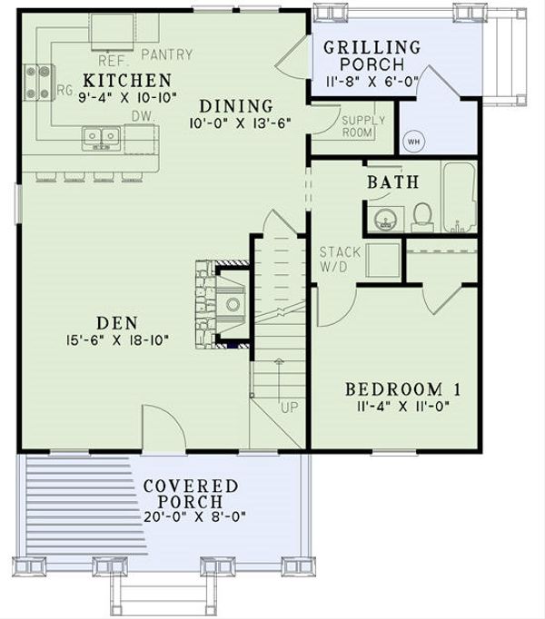Home Plan - Cottage Floor Plan - Main Floor Plan #17-2451