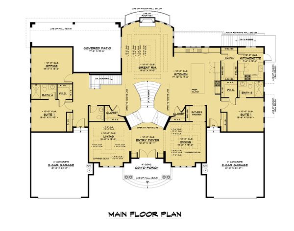 House Blueprint - Mediterranean Floor Plan - Main Floor Plan #1066-124