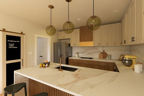 Interior - Kitchen 2 for Ranch House Plan #126-246 - 2 bed, 2 bath