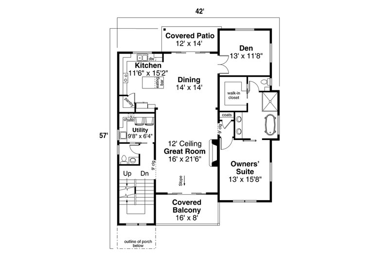 Dream House Plan - Floor Plan - Main Floor for Modern House Plan #124-1282 - 3 bed, 2.5 bath