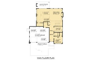 Floor Plan - Main Floor for Contemporary House Plan #1066-281 - 5 bed, 3 bath