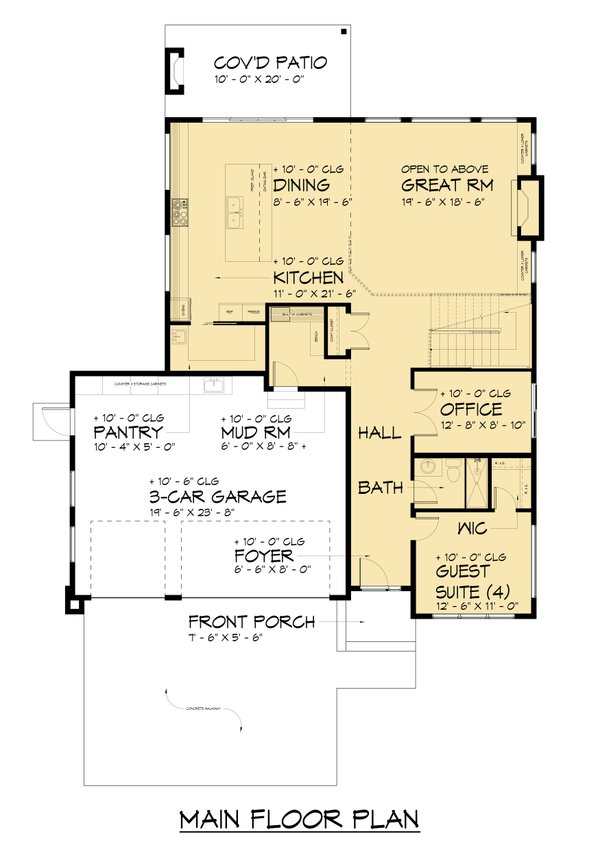 Contemporary Floor Plan - Main Floor Plan #1066-281