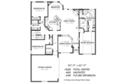 European Style House Plan - 3 Beds 2 Baths 1828 Sq/Ft Plan #424-187 