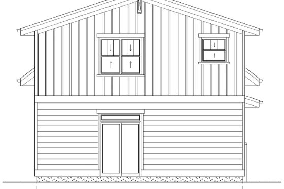 Exterior - Rear Elevation for Bungalow House Plan #126-270 - 2 bed, 2 bath