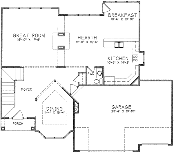European Floor Plan - Main Floor Plan #6-213