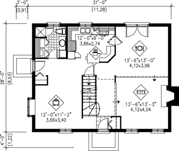 Cottage Floor Plan - Main Floor Plan #25-4250