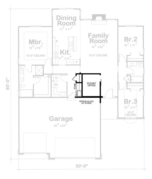 Architectural House Design - Ranch Floor Plan - Other Floor Plan #20-1869