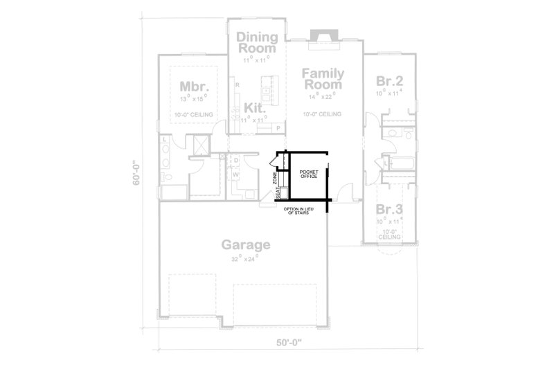 Home Plan - Floor Plan - Other Floor for Ranch House Plan #20-1869 - 3 bed, 2 bath