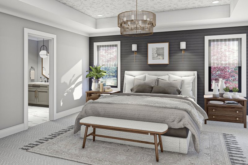 House Blueprint - Interior - Master Bedroom for Colonial House Plan #455-619 - 3 bed, 2.5 bath