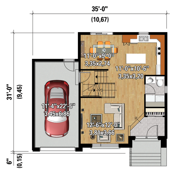 Contemporary Floor Plan - Main Floor Plan #25-4340