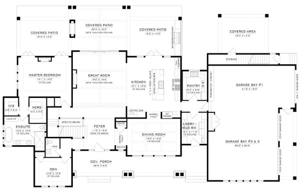 House Plan Design - Craftsman Floor Plan - Main Floor Plan #1086-15