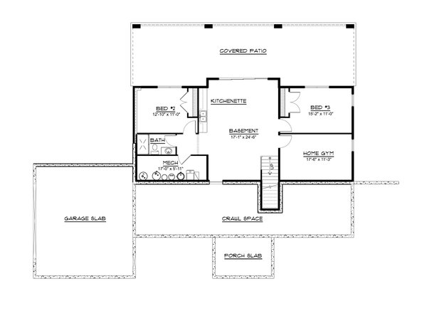House Blueprint - Contemporary Floor Plan - Lower Floor Plan #1064-387