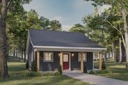 Cottage Style House Plan - 1 Beds 1 Baths 624 Sq/Ft Plan #44-301 Exterior 