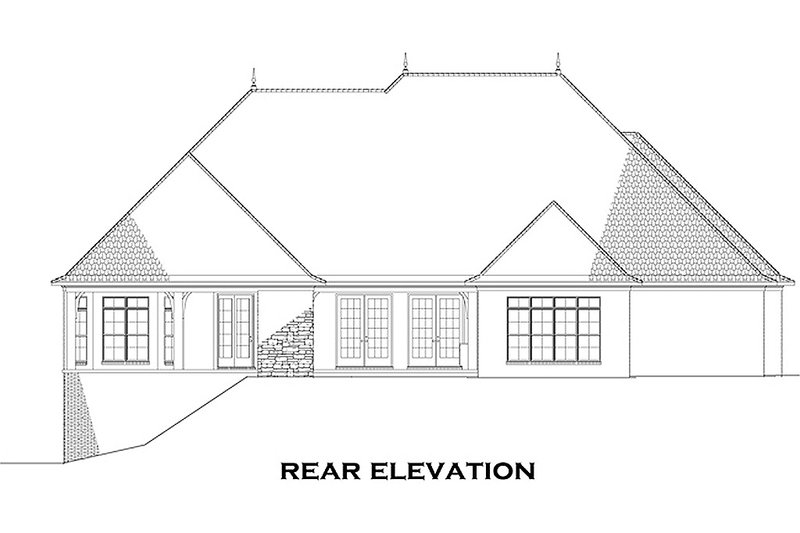 House Plan Design - Exterior - Rear Elevation for European House Plan #17-2476 - 3 bed, 4.5 bath
