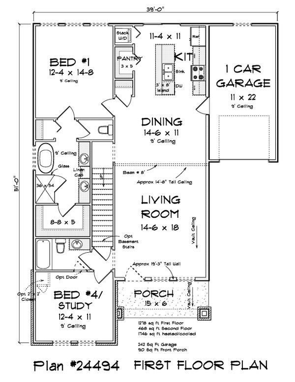 Home Plan - Modern Floor Plan - Main Floor Plan #513-2287