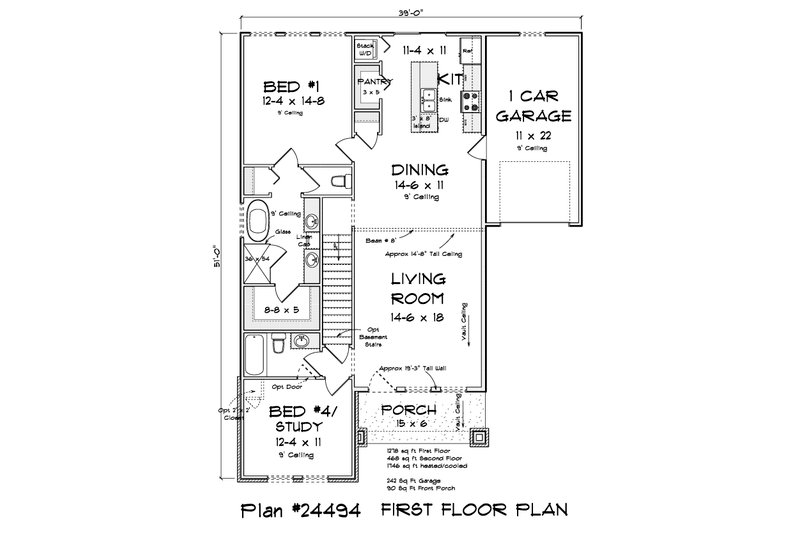 Architectural House Design - Floor Plan - Main Floor 1 for Modern House Plan #513-2287 - 4 bed, 3 bath