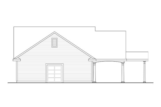 Exterior - Rear Elevation for Traditional House Plan #124-1233, 0 bath