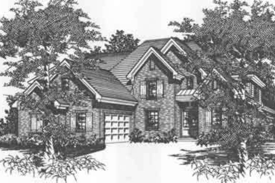 Exterior - Front Elevation for European House Plan #329-138 - 4 bed, 2.5 bath