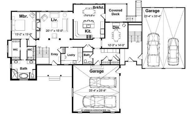 House Blueprint - Floor Plan - Main Floor for Farmhouse House Plan #928-435 - 3 bed, 2.5 bath